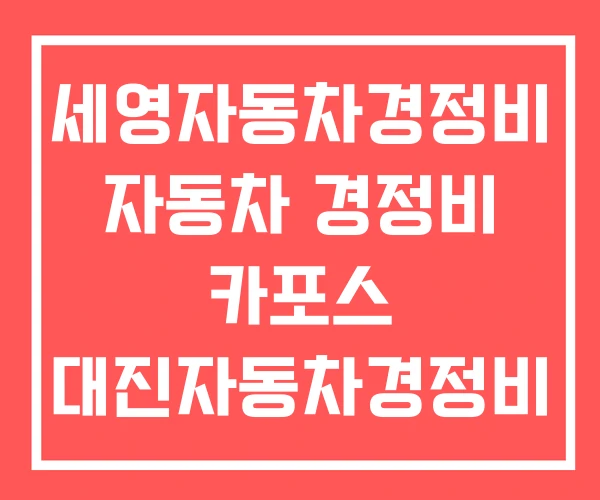 세영자동차경정비 자동차 경정비 카포스 대진자동차경정비