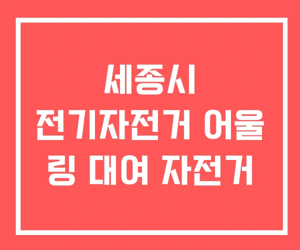 세종시 전기자전거 어울 링 대여 자전거 세종시 전기자전거 어울 링 대여 자전거