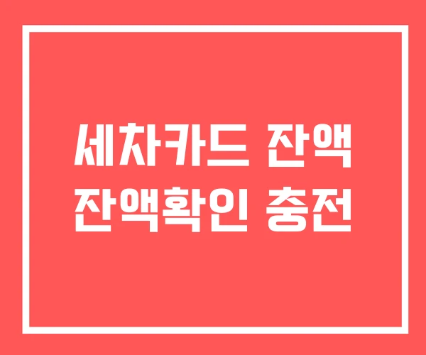 세차카드 잔액 잔액확인 충전