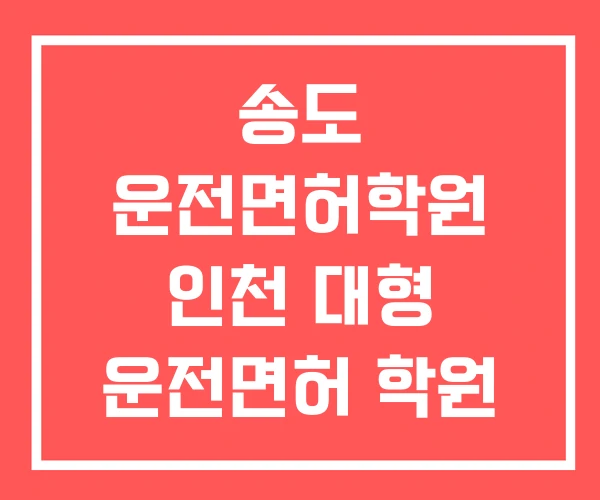 송도 운전면허학원 인천 대형 운전면허 학원 대형면허