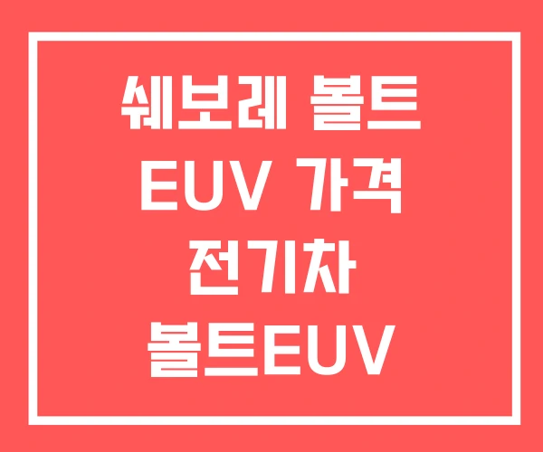 쉐보레 볼트 EUV 가격 전기차 볼트EUV 쉐보레 볼트 EUV 가격 전기차 볼트EUV