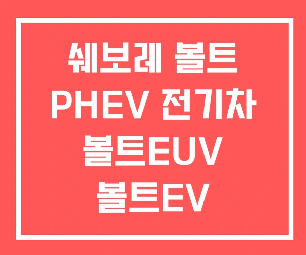 쉐보레 볼트 PHEV 전기차 볼트EUV 볼트EV 쉐보레 볼트 PHEV 전기차 볼트EUV 볼트EV
