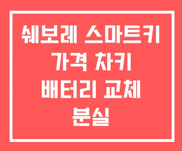 쉐보레 스마트키 가격 차키 배터리 교체 분실