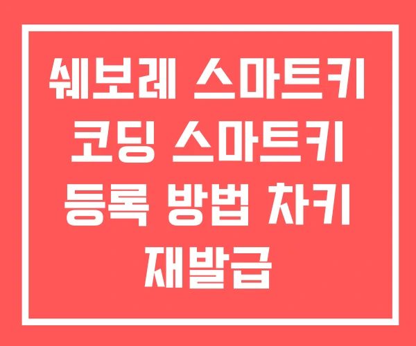 쉐보레 스마트키 코딩 스마트키 등록 방법 차키 재발급 쉐보레 스마트키 코딩 스마트키 등록 방법 차키 재발급