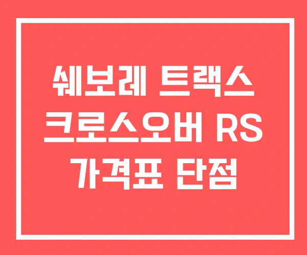 쉐보레 트랙스 크로스오버 RS 가격표 단점