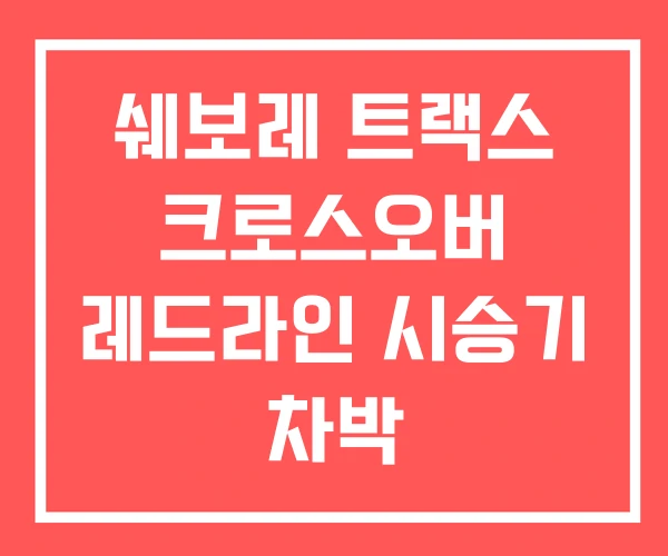 쉐보레 트랙스 크로스오버 레드라인 시승기 차박