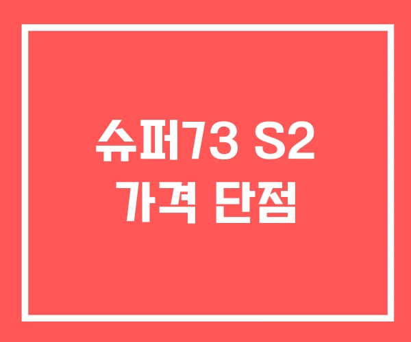 슈퍼73 S2 가격 단점