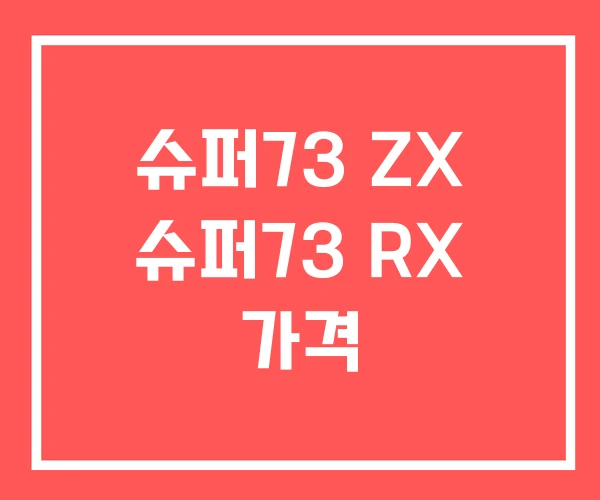 슈퍼73 ZX 슈퍼73 RX 가격