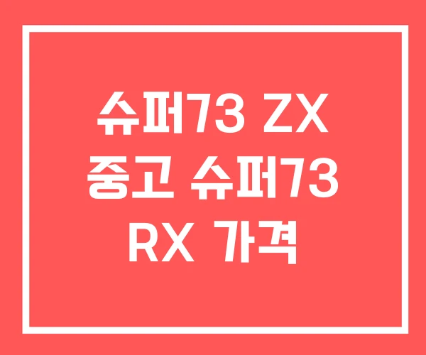 슈퍼73 ZX 중고 슈퍼73 RX 가격