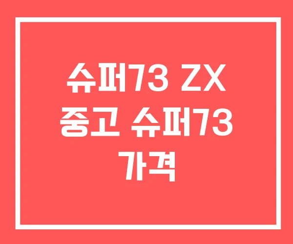 슈퍼73 ZX 중고 슈퍼73 가격