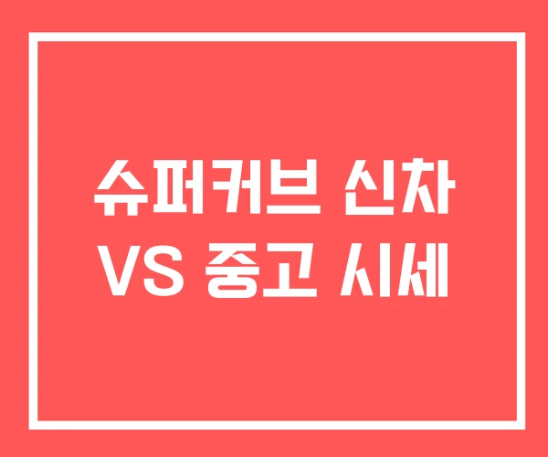 슈퍼커브 신차 VS 중고 시세