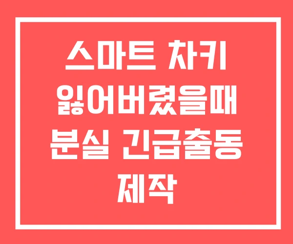 스마트 차키 잃어버렸을때 분실 긴급출동 제작