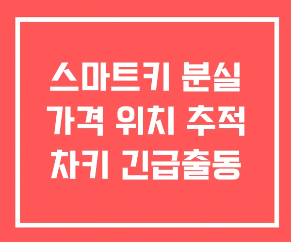 스마트키 분실 가격 위치 추적 차키 긴급출동