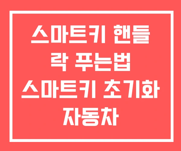 스마트키 핸들 락 푸는법 스마트키 초기화 자동차