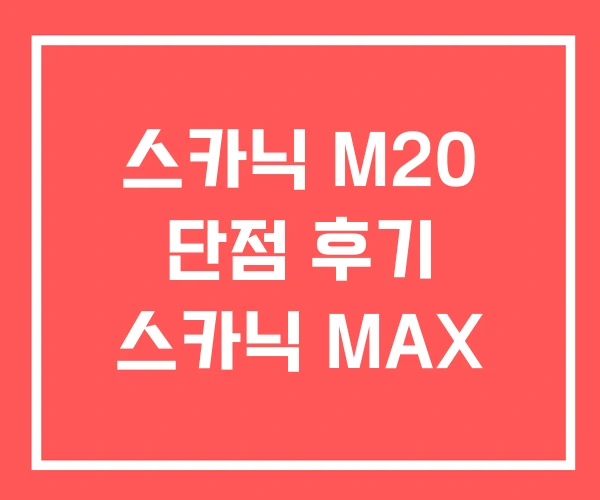스카닉 M20 단점 후기 스카닉 MAX