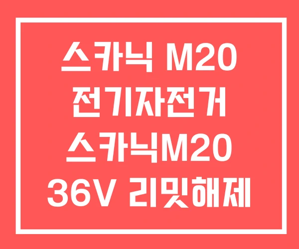 스카닉 M20 전기자전거 스카닉M20 36V 리밋해제