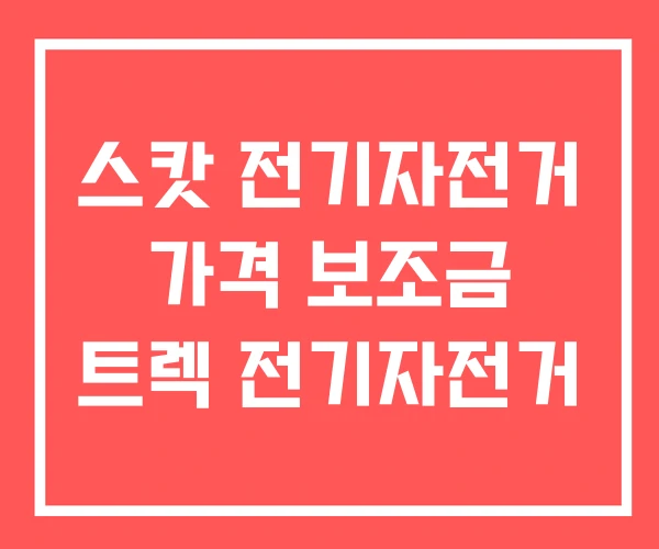 스캇 전기자전거 가격 보조금 트렉 전기자전거