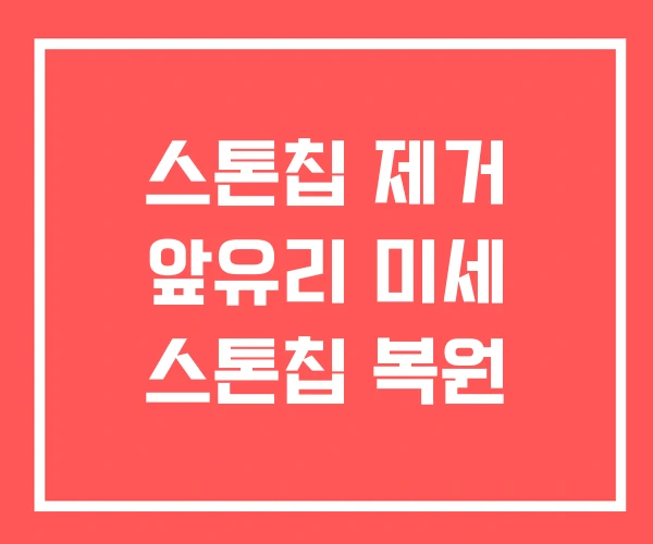 스톤칩 제거 앞유리 미세 스톤칩 복원 스톤칩 제거 앞유리 미세 스톤칩 복원