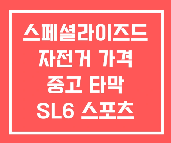 스페셜라이즈드 자전거 가격 중고 타막 SL6 스포츠