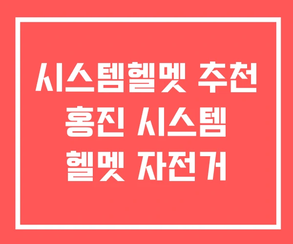 시스템헬멧 추천 홍진 시스템 헬멧 자전거