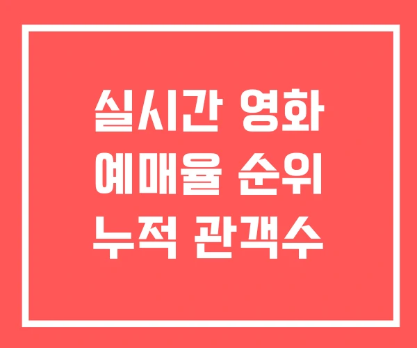 실시간 영화 예매율 순위 누적 관객수