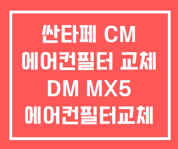 싼타페 CM 에어컨필터 교체 DM MX5 에어컨필터교체