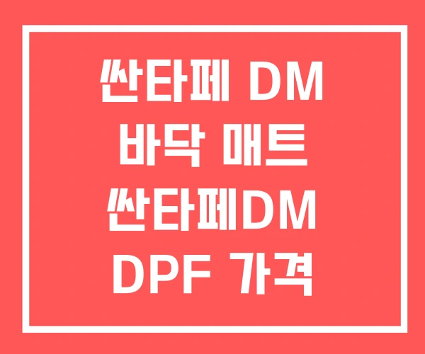 싼타페 DM 바닥 매트 싼타페DM DPF 가격