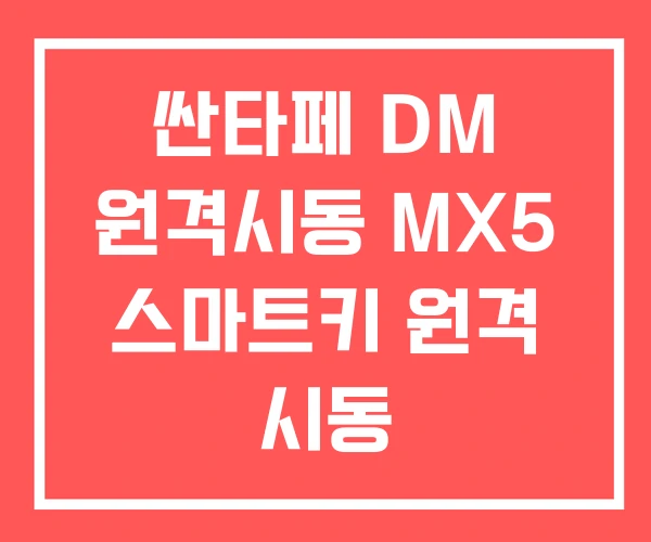 싼타페 DM 원격시동 MX5 스마트키 원격 시동