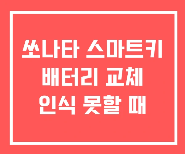 쏘나타 스마트키 배터리 교체 인식 못할 때 쏘나타 스마트키 배터리 교체 인식 못할 때