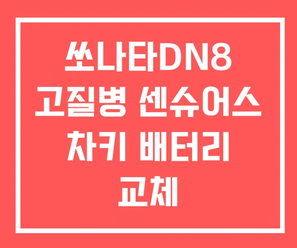 쏘나타DN8 고질병 센슈어스 차키 배터리 교체