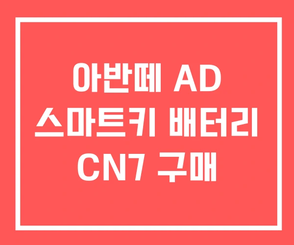 아반떼 AD 스마트키 배터리 CN7 구매