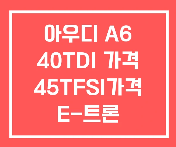 아우디 A6 40TDI 가격 45TFSI가격 E-트론