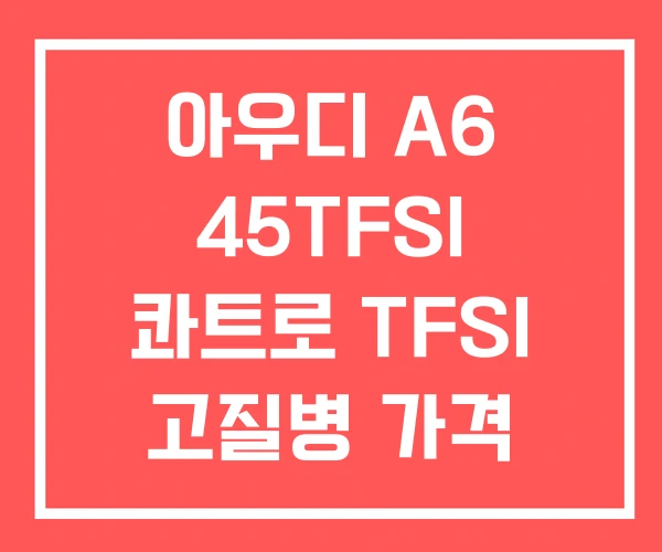 아우디 A6 45TFSI 콰트로 TFSI 고질병 가격