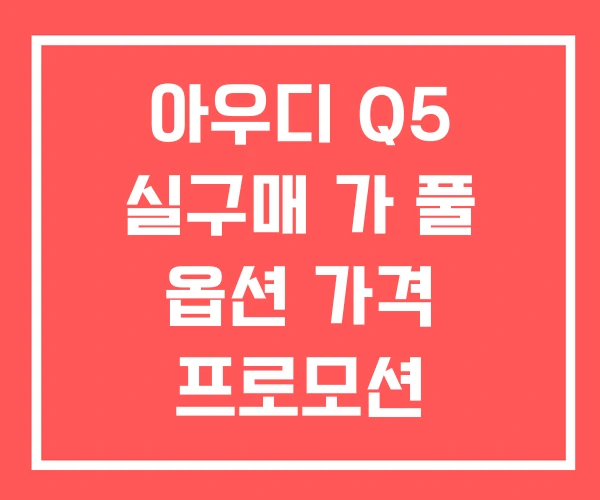 아우디 Q5 실구매 가 풀 옵션 가격 프로모션