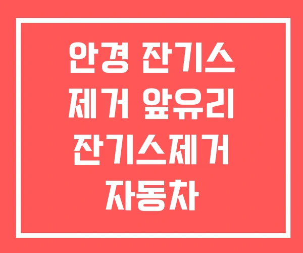 안경 잔기스 제거 앞유리 잔기스제거 자동차