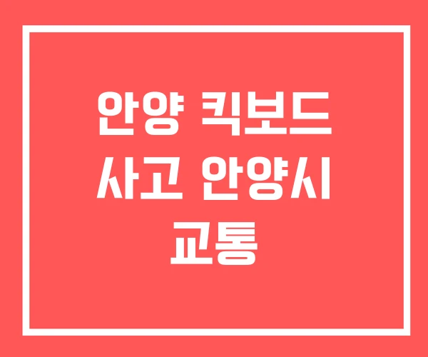 안양 킥보드 사고 안양시 교통
