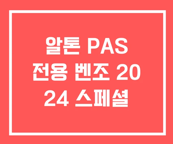 알톤 PAS 전용 벤조 20 24 스페셜