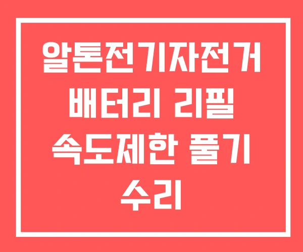 알톤전기자전거 배터리 리필 속도제한 풀기 수리