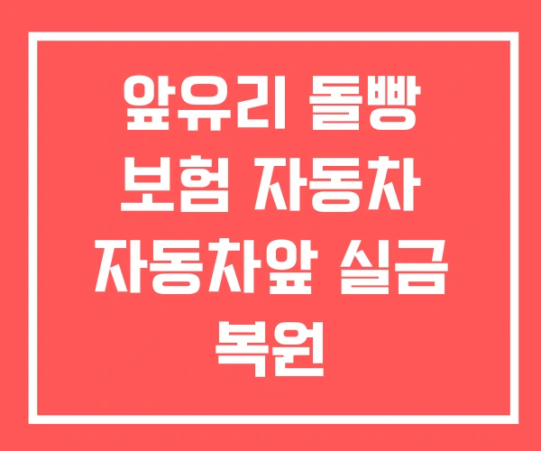 앞유리 돌빵 보험 자동차 자동차앞 실금 복원