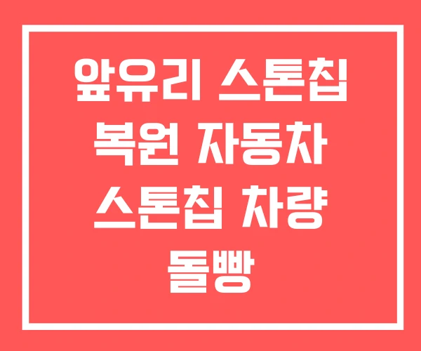 앞유리 스톤칩 복원 자동차 스톤칩 차량 돌빵