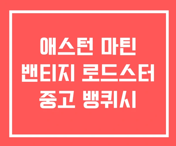 애스턴 마틴 밴티지 로드스터 중고 뱅퀴시