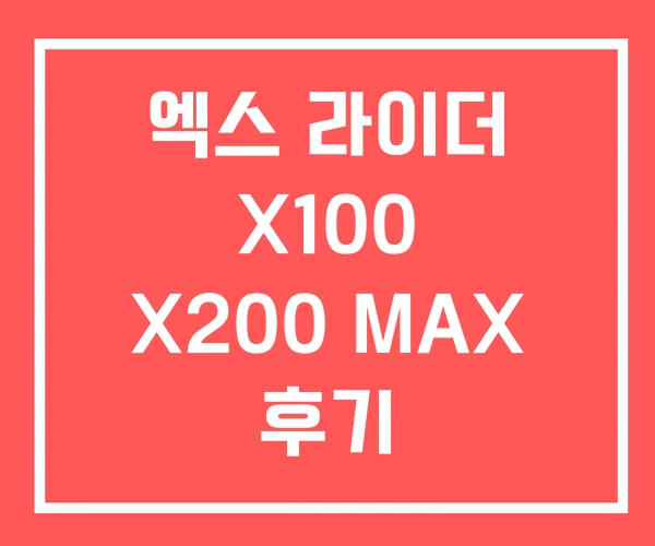 엑스 라이더 X100 X200 MAX 후기