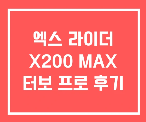 엑스 라이더 X200 MAX 터보 프로 후기