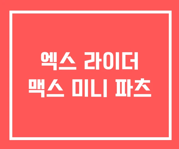 엑스 라이더 맥스 미니 파츠