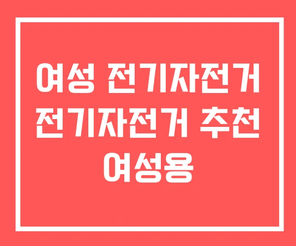 여성 전기자전거 전기자전거 추천 여성용