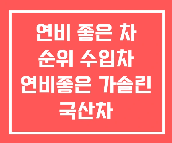연비 좋은 차 순위 수입차 연비좋은 가솔린 국산차
