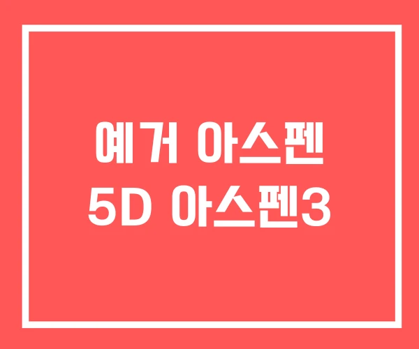 예거 아스펜 5D 아스펜3