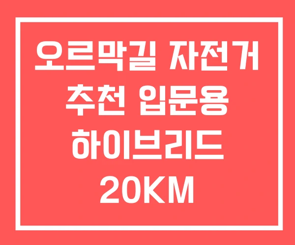 오르막길 자전거 추천 입문용 하이브리드 20KM