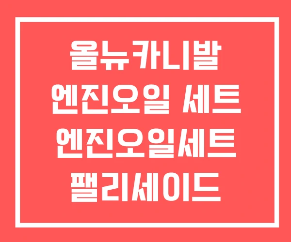 올뉴카니발 엔진오일 세트 엔진오일세트 팰리세이드