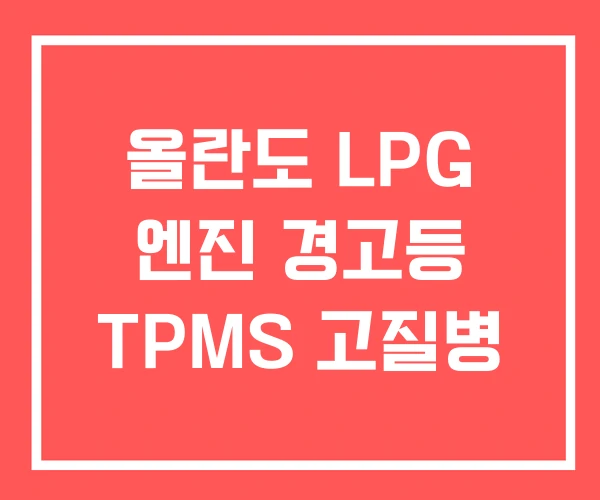 올란도 LPG 엔진 경고등 TPMS 고질병